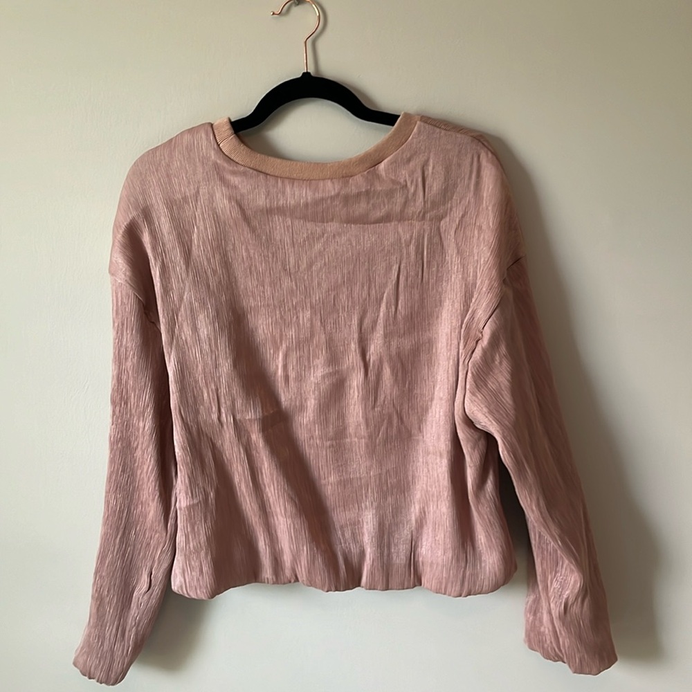 Lulus pink metallic pullover sweater crewneck - Small